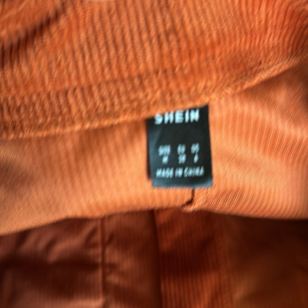 SHEIN retro corduroy button up mini skirt.  Rust color size 4 - Picture 4 of 4